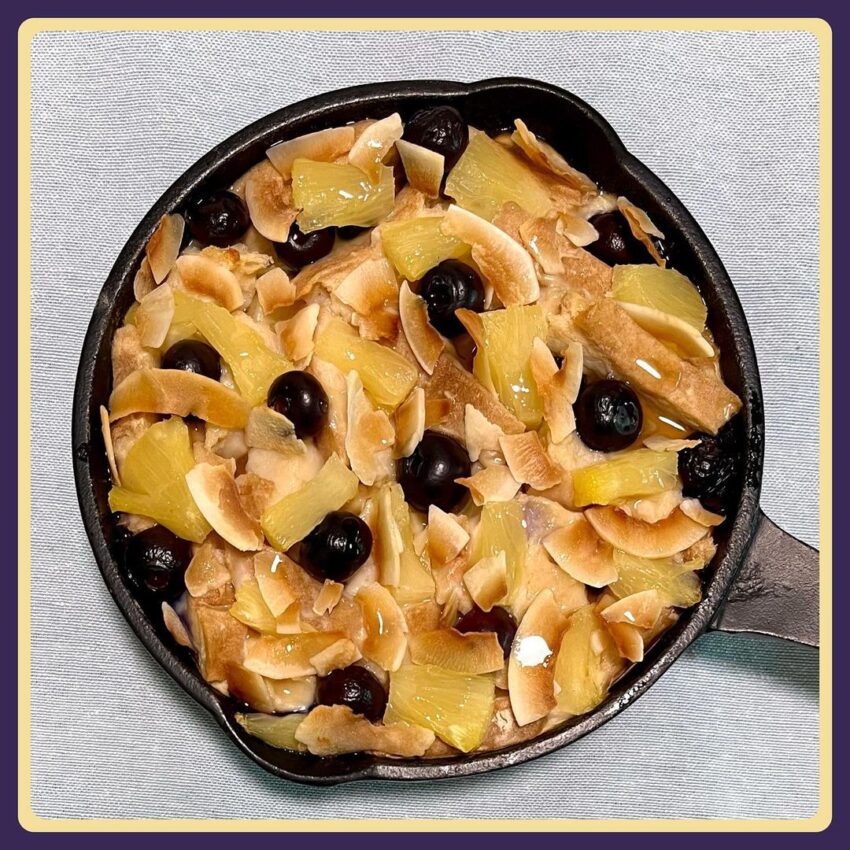 Blueberries & Pineapple Bread Pudding