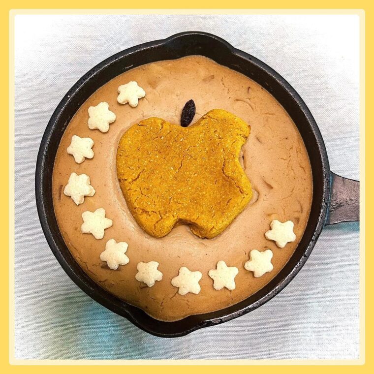 Custard Apple Baked Oats With Pumpkin Cookie