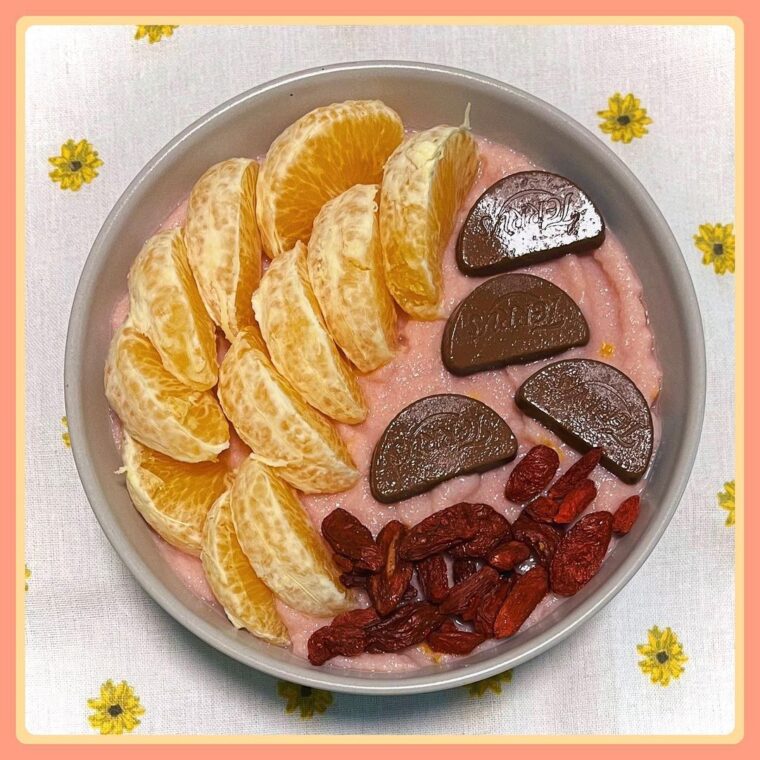 Orange Strawberry Semolina Porridge Bowl