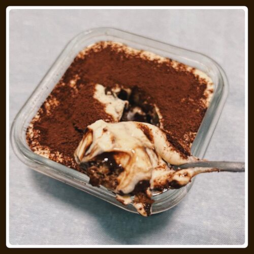 Tiramisu bread pudding overnight