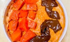 Papaya Chocolate Baked Oats