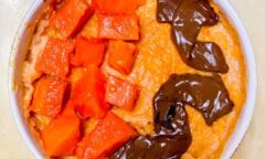 Papaya Chocolate Baked Oats