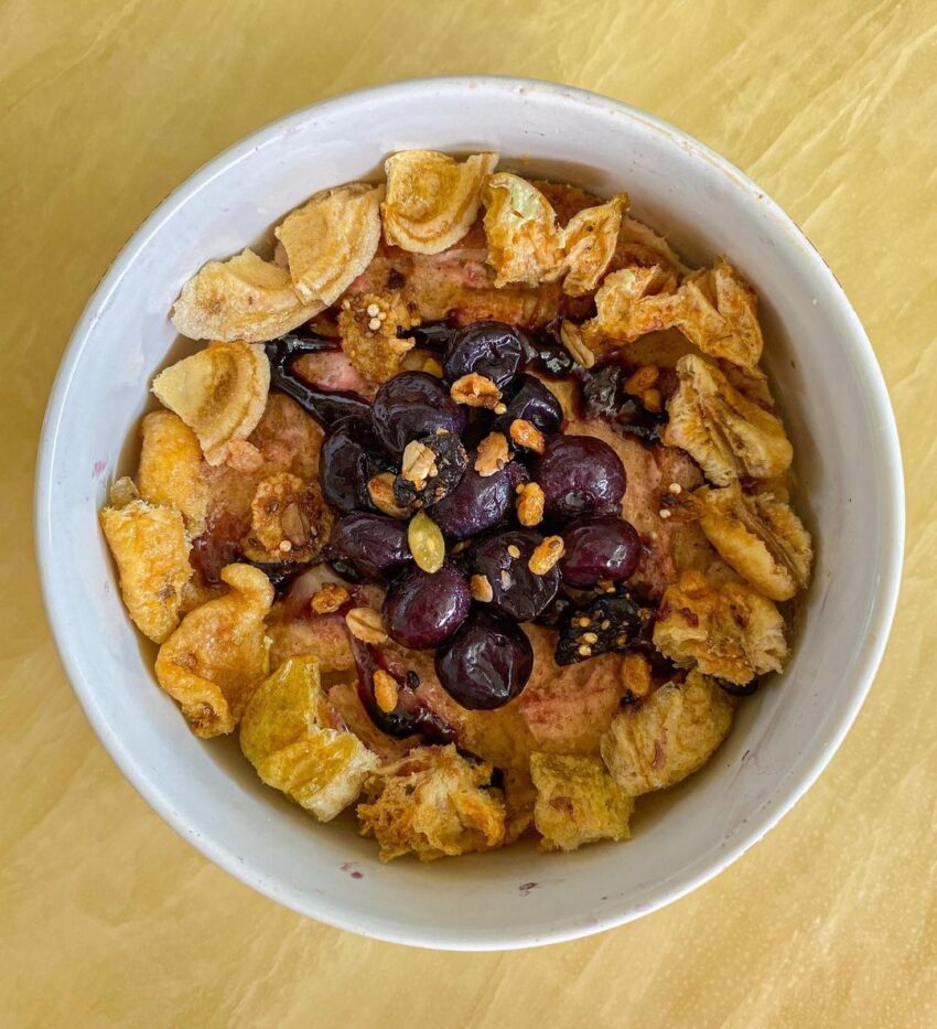 Triple Blueberry Bread Pudding