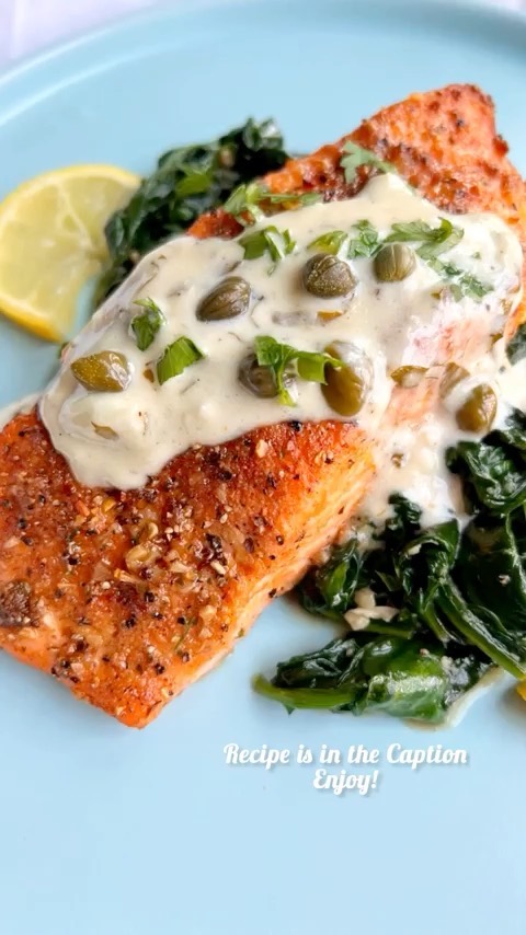 Air Fried Salmon Piccata