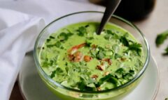 Avocado Soup With Shrimp &Garlic