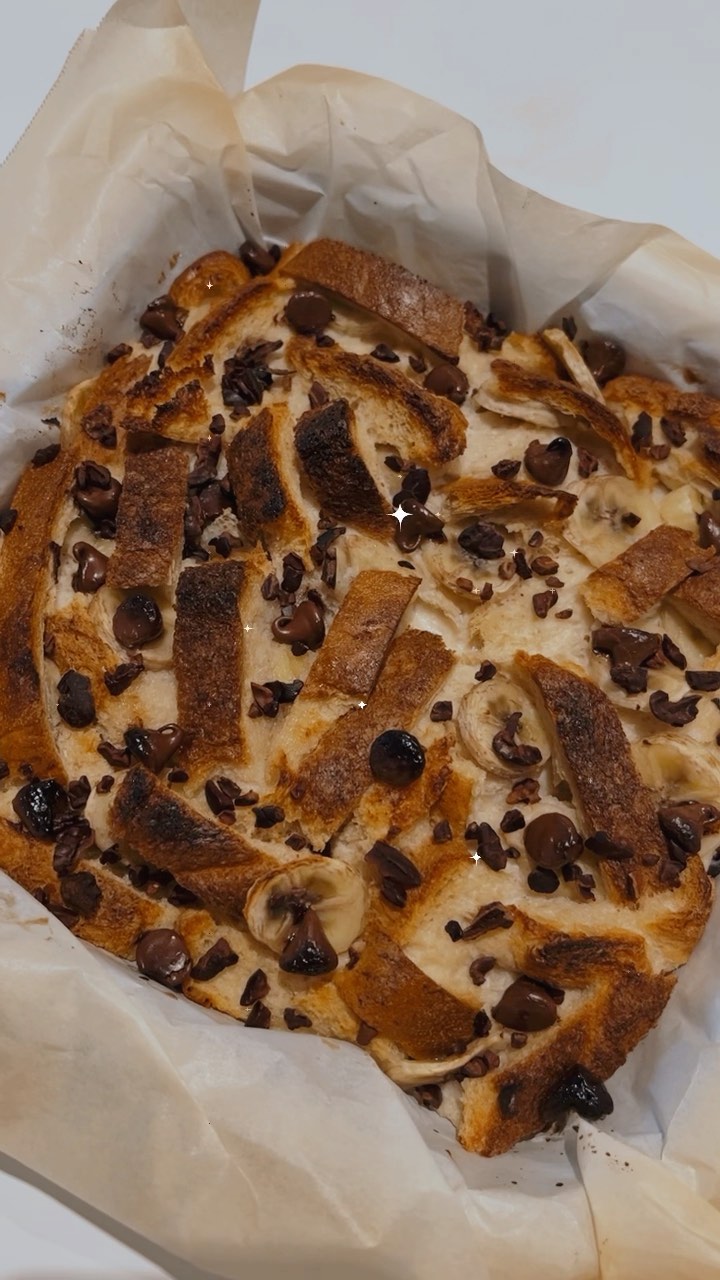 Banana & Choc Protein Bread Pudding