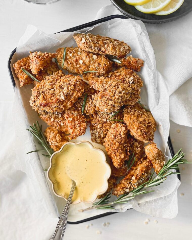 Crispy Chicken Strips With A Honey Mustard Sauce