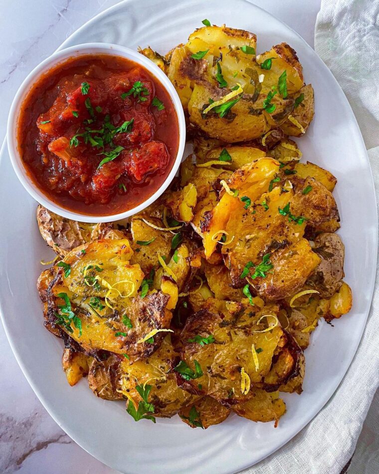 Extra Crispy Smashed Baby Potatoes
