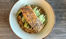 Fried Toscana Style Salmon With Instant Noodles