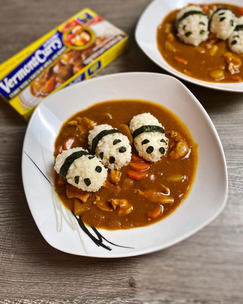 Japanese Curry With Panda Onigiri