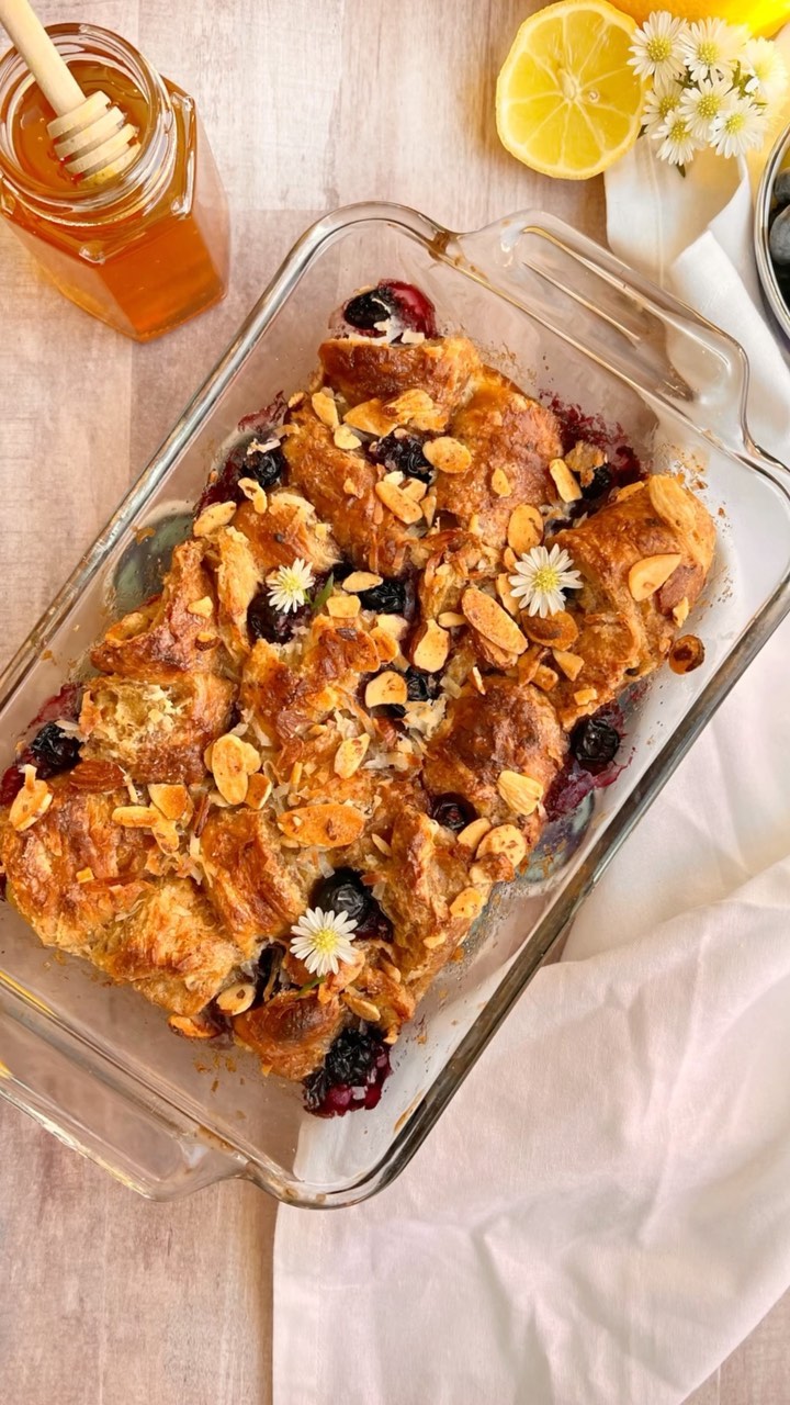 Lemon Blueberry Croissant Bake