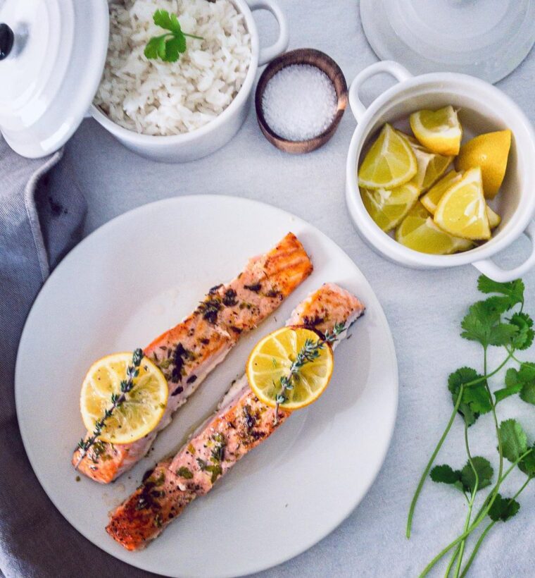 Lemon Butter Salmon With Herbs