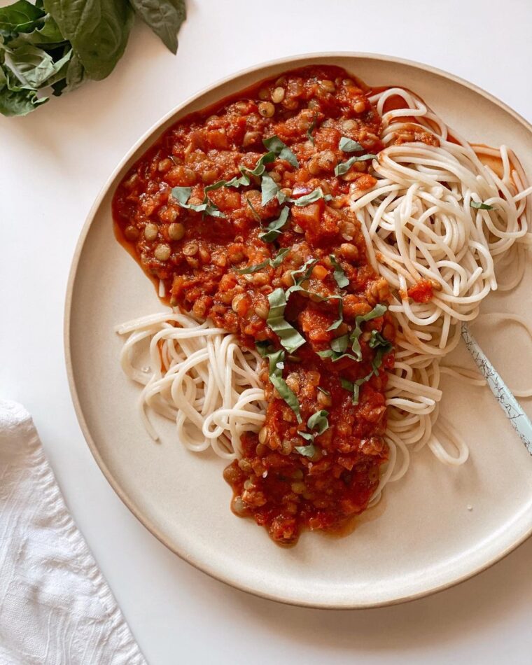 Lentil Bolognese Pasta
