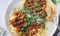 Lentil Bolognese With Spaghetti