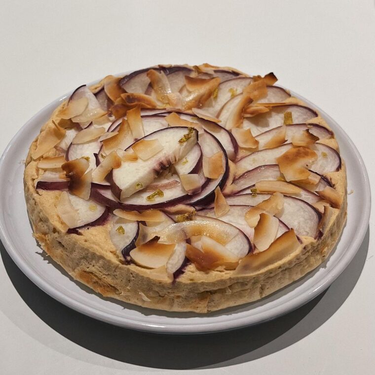 Lime & Nectarine Coconut Cake