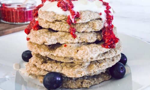 Oat Pancakes With Sugar Free Raspberry Jam