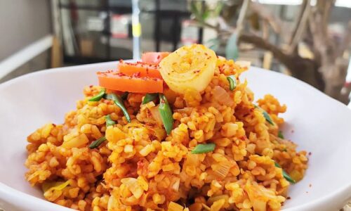 Pırasalı Bulgur Pilavı (Turkish Leek & Bulgur Pilaf)