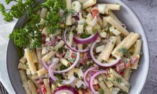 Pasta And Egg Salad With A Healthy Dressing