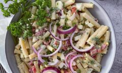 Pasta And Egg Salad With A Healthy Dressing