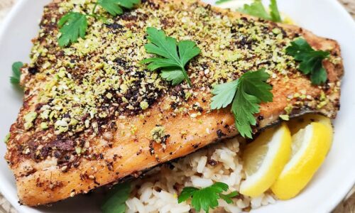 Pistachio Dukkah Crusted Salmon
