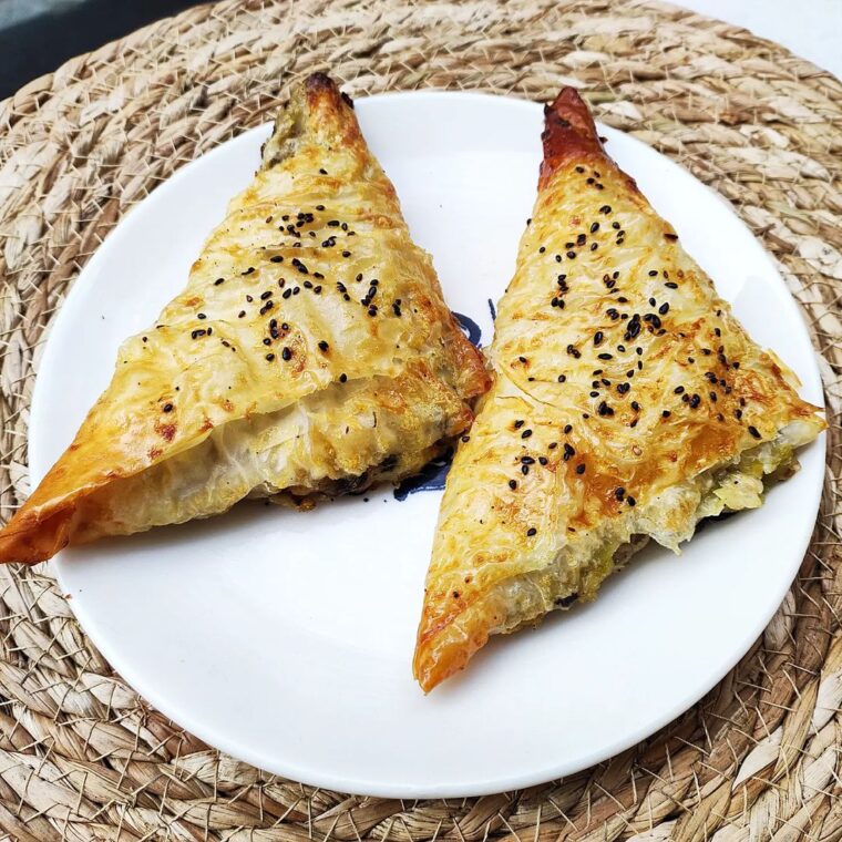 Potato, Leek & Mushroom Phyllo Triangles