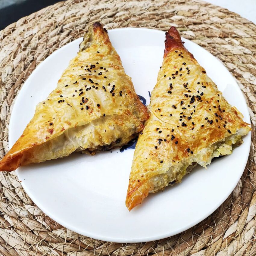 Potato, Leek & Mushroom Phyllo Triangles