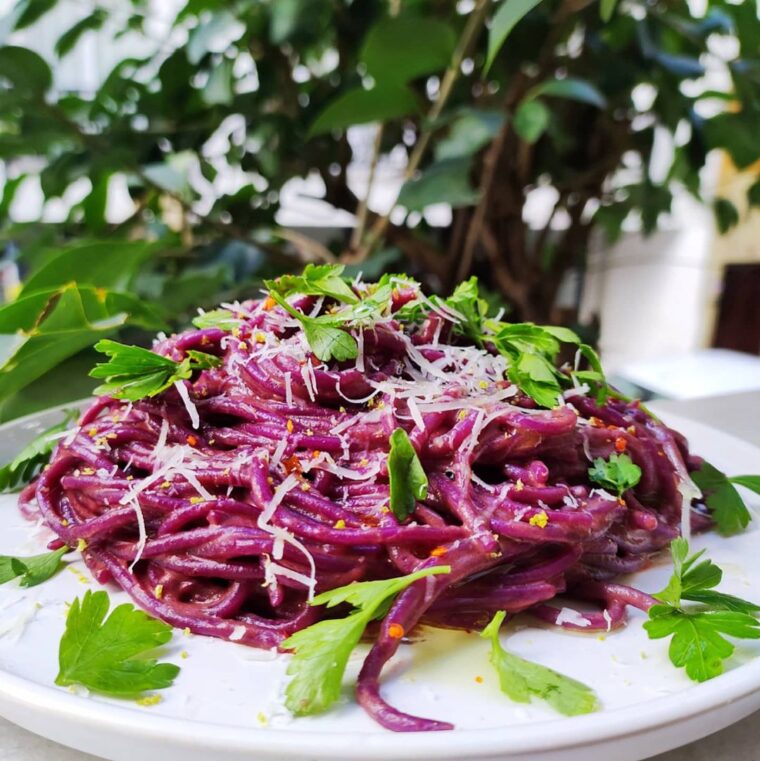 Purple Carrot Pesto Pasta
