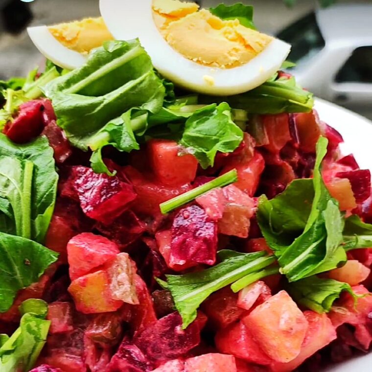 Rosolje (Estonian Beetroot & Potato Salad)