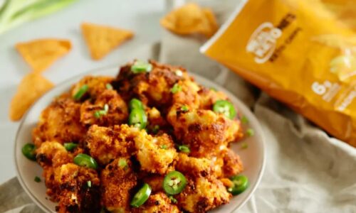 Spicy Nacho Cheese Fried Cauliflower