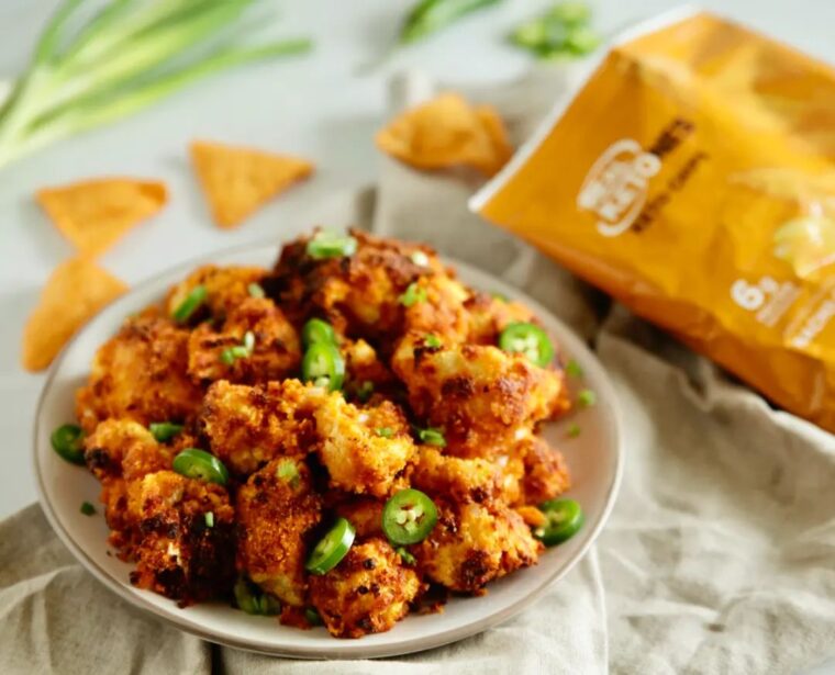 Spicy Nacho Cheese Fried Cauliflower