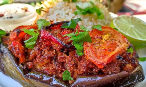 Vegan Karnıyarık (Turkish Stuffed Eggplants)