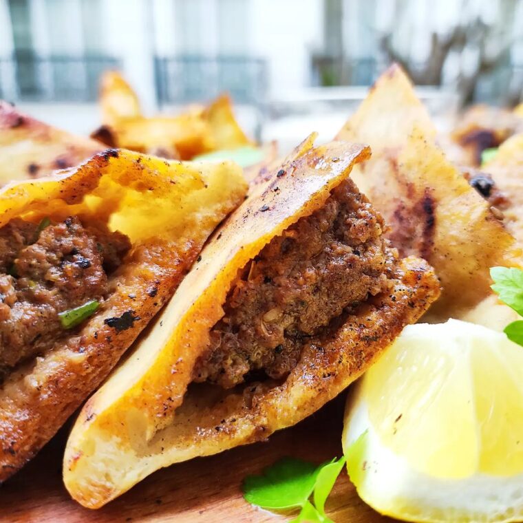 Arayes (Lebanese Meat Stuffed Pita)