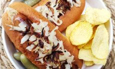 Beef Sausages With Sauerkraut & Fried Shallots