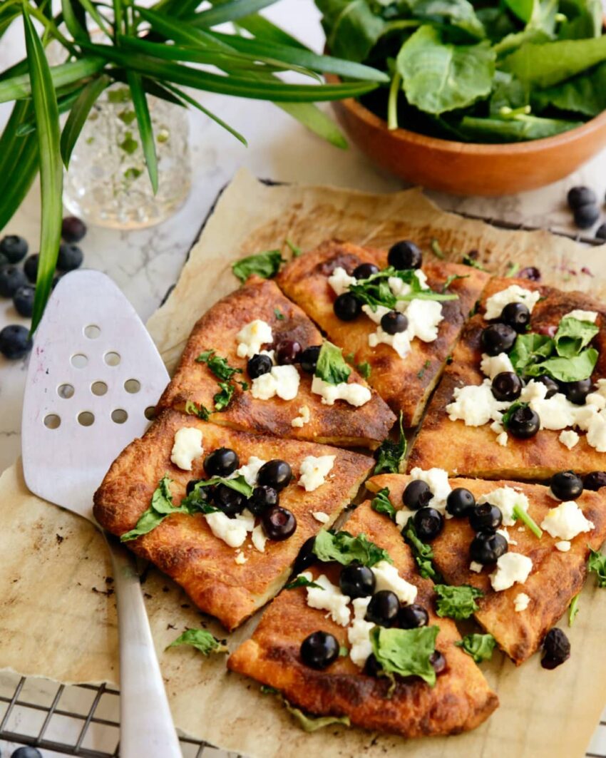 Blueberry Goat Cheese Flatbread
