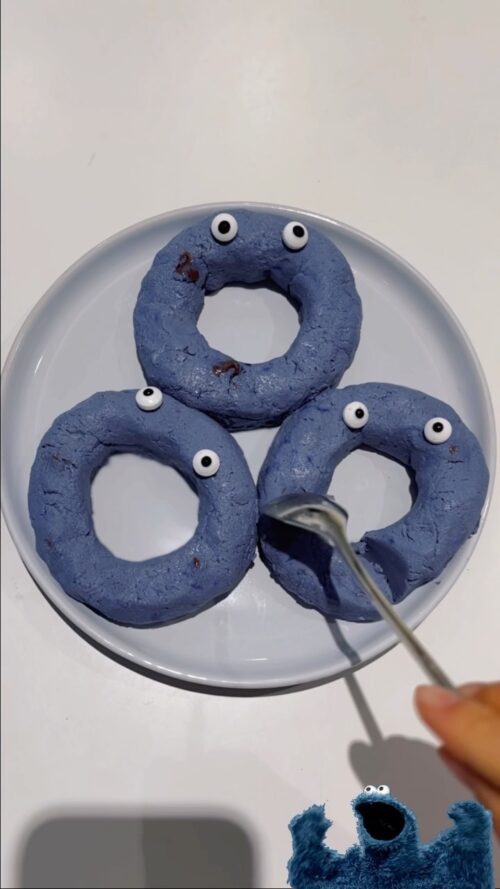 Cookie monster donut dough