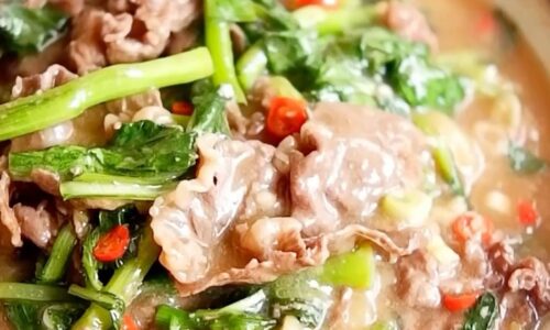 Flat Noodles In Beef Gravy
