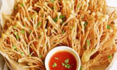 Fried Enoki Mushrooms