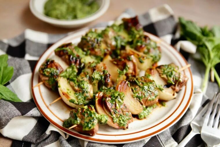 Lamb Kabobs With Creamy Herb Sauce