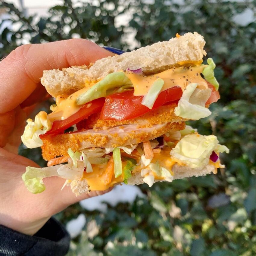 Loaded Chipotle Chicken Sandwich With Homemade Vegan Chipotle Mayo
