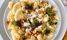 Roasted Chickpeas And Broccoli Lemon Pasta