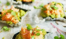 Salmon Mayo With Rice Paper Seaweed Cracker