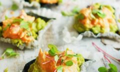 Salmon Mayo With Rice Paper Seaweed Cracker