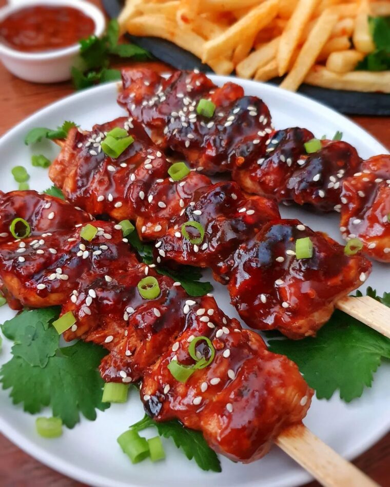 Sticky Bbq Chicken Skewers