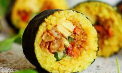 Turmeric Coconut Rice Roll In Seaweed