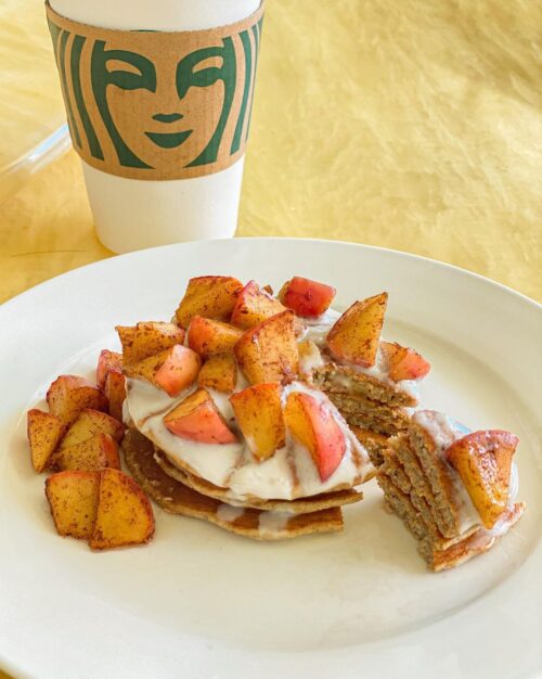 Vegan apple cinnamon pancakes