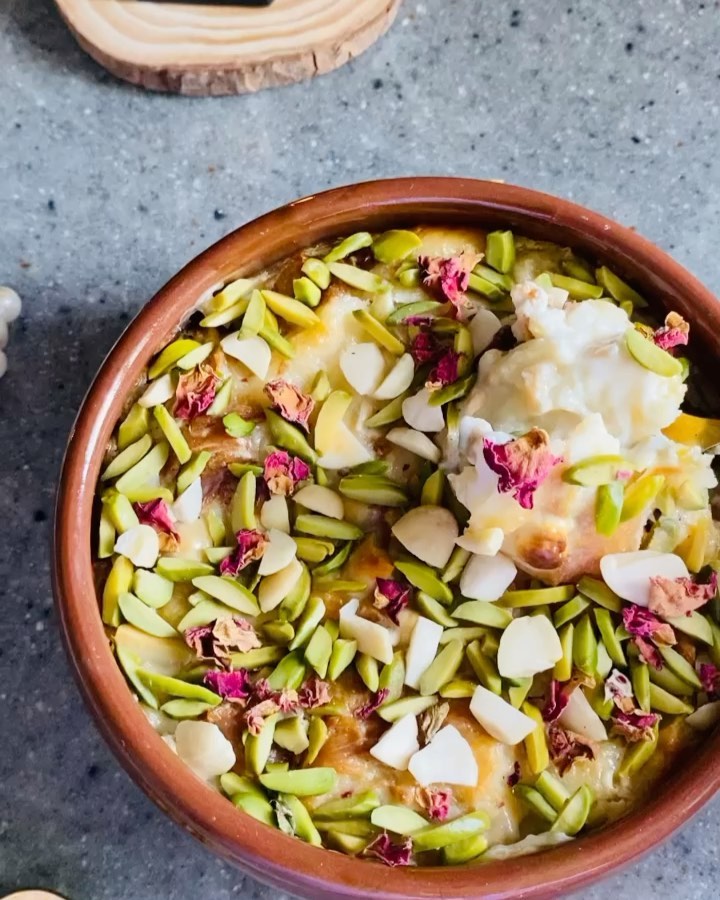 3 Ingredients Umm Ali Egyptian Baked Bread Pudding