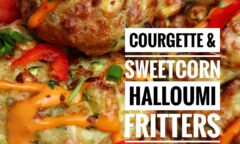 Airfried Courgette & Sweetcorn Halloumi Fritters