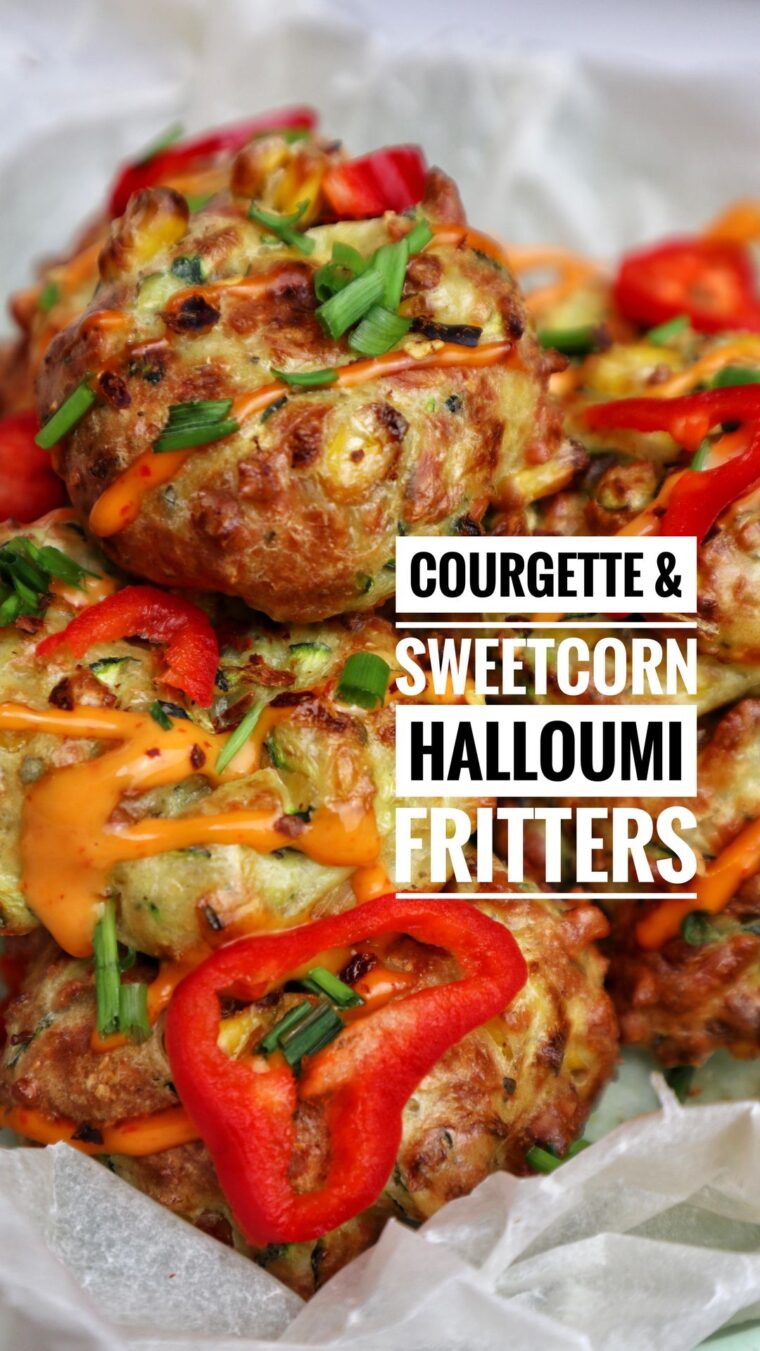 Airfried Courgette & Sweetcorn Halloumi Fritters