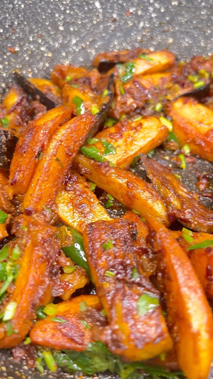 Aubergine And Potato Bhaji
