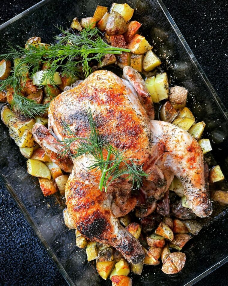 Baked Chicken With Thyme & Brown Sugar